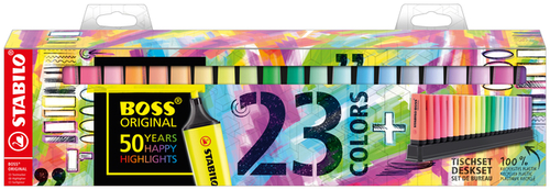 Markeerstift Stabilo Boss Original 50-Jarige Jubileum Deskset À 23 Kleuren  | Kantoorartikel | 1396838 | Bruna