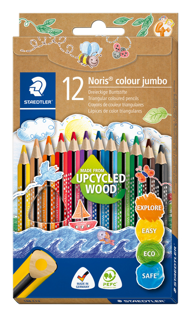 Staedtler Noris Color 185 Matita Colorata Esagonale - Resistenza Alla Rottura - Materiale Wopex - Colore Verde - Creatività