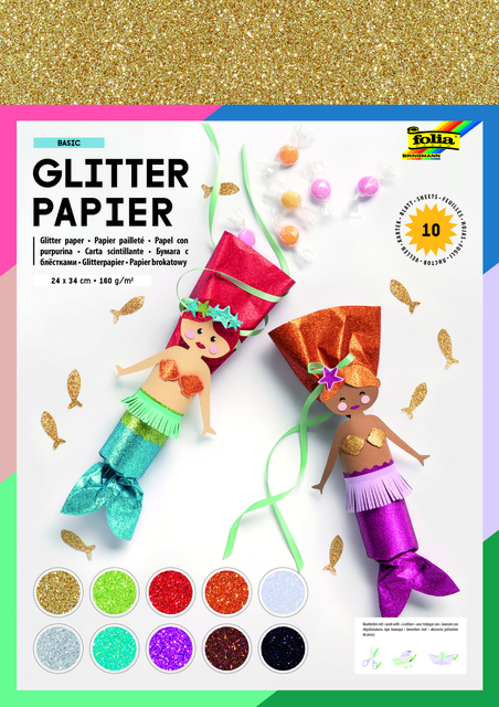 hebben Overzicht Ontbering Glitter Papier Folia 24X34CM 170GR | Kantoorartikel - bruna.nl