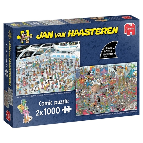 Jan van Haasteren Het Kerstdiner & De kerstbomenmarkt puzzel - 2x1000 Jan van Haasteren Het Kerstdiner & De kerstbomenmarkt puzzel - 2x1000