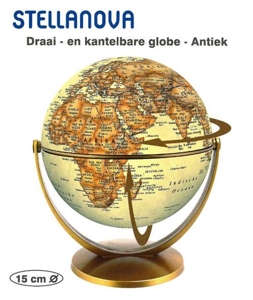 Globe 15 CM Antiek Draai & Kantel