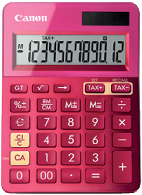 Rekenmachine Canon LS-123K Roze | Kantoorartikel - bruna.nl