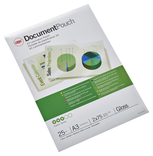 GBC Lamineerfolie, A3, 2 x 250 micron, 303 x 426 x 2 mm, 50 stuks, 3740450