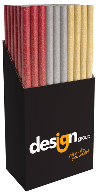 Inpakpapier Design Group Glitter Uni 150X70CM Assorti