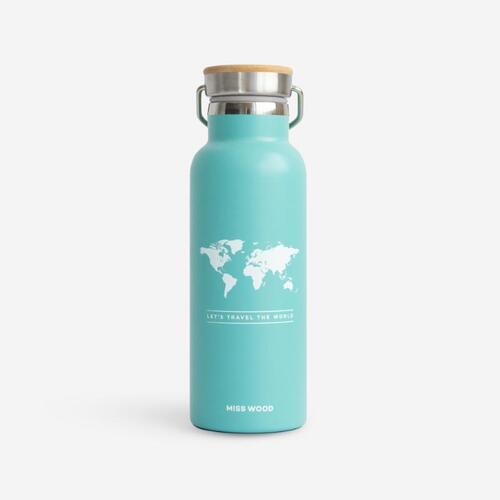 Woody drinkbus Wereld Munt blauw - Wit