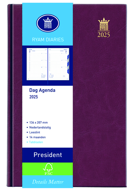 Agenda 2023 Ryam President 1Dag/1Pagina Bordeaux