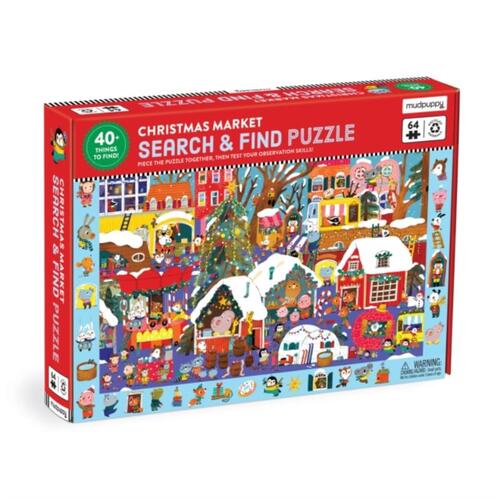 Christmas Market 64 Piece Search & Find Puzzle -  Mudpuppy (ISBN: 9780735382367)
