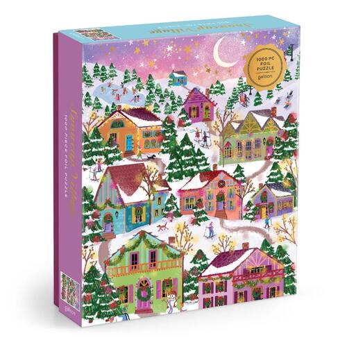 Joy Laforme Snowcap Village 1000 Piece Foil Puzzle -  Galison (ISBN: 9780735386082)