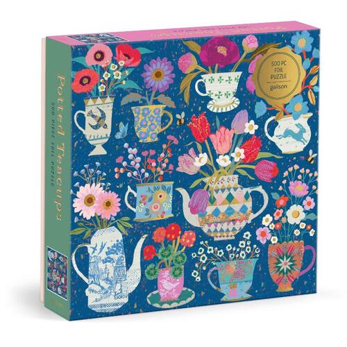 Victoria Ball Potted Teacups 500 Piece Foil Puzzle -  Galison (ISBN: 9780735388154)