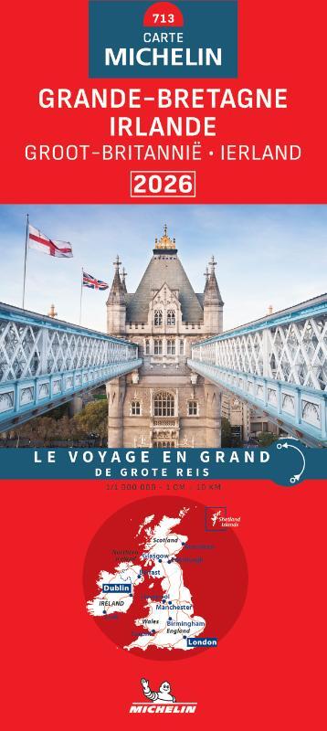 Michelin Wegenkaart 713 Groot-Brittanië 2026 -   (ISBN: 9782067270220)