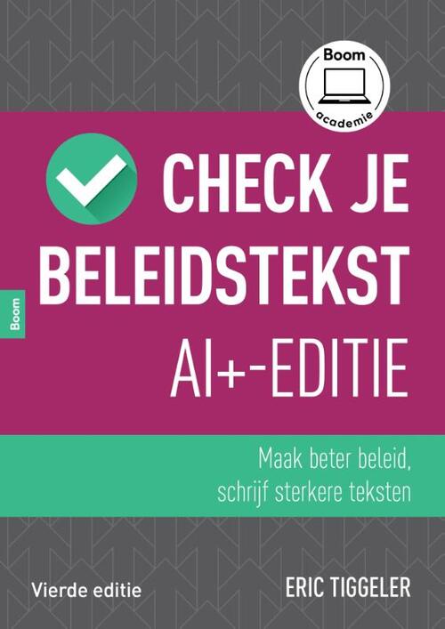 Check je beleidstekst – AI+-editie -  Eric Tiggeler (ISBN: 9789024476350)