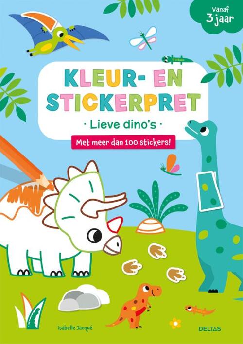 Kleur- en stickerpret Lieve dino's -  Isabelle Jacqué (ISBN: 9789044769784)