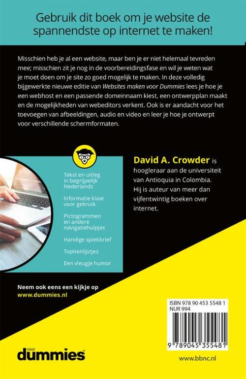 vreugde Fabriek In werkelijkheid Websites maken voor Dummies, 6e editie, pocketeditie, David A. Crowder |  9789045355481 | Boek - bruna.nl