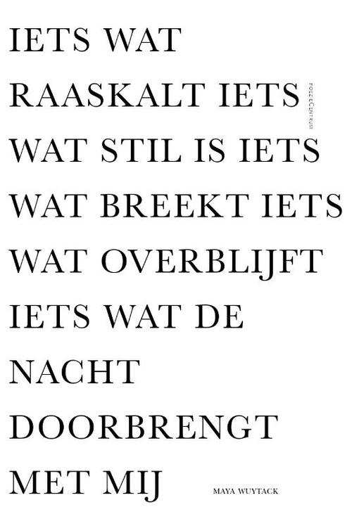 Iets wat raaskalt iets wat stil is iets wat breekt iets wat overblijft iets wat de nacht doorbrengt met mij -  Maya Wuytack (ISBN: 9789056554521)