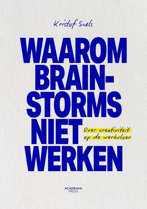 Waarom brainstorms niet werken -  Kristof Snels (ISBN: 9789059961913)