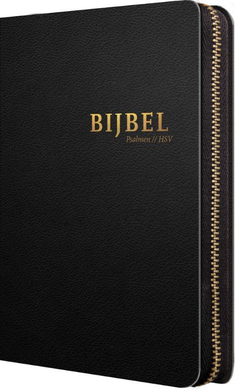 Bijbel (HSV) met psalmen - 14 x 21 luxe leer met rits en index -   (ISBN: 9789065395450)
