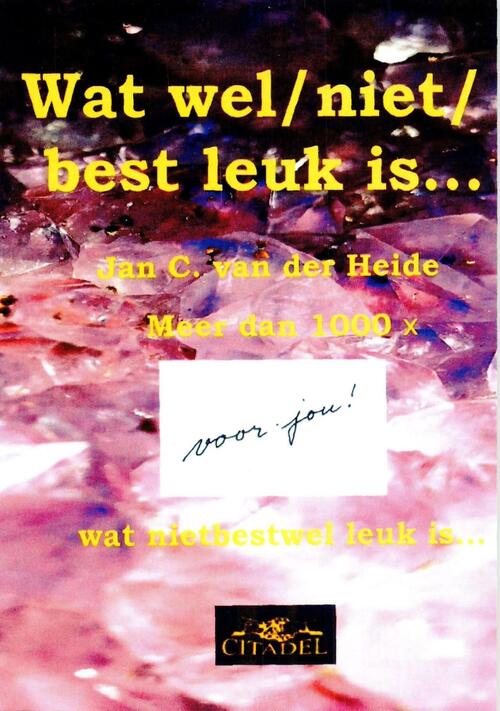 Wat wel/ niet/ best leuk is... -  Jan C. van der Heide (ISBN: 9789065861009)