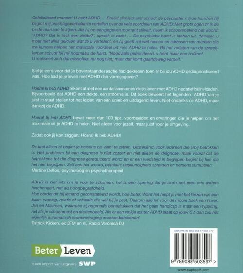 Hoera Ik Heb ADHD Frank Van Strijen Boek 9789088503597 Bruna