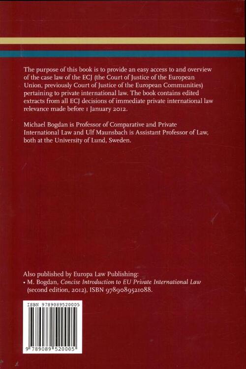 EU private international law: an ECJ casebook