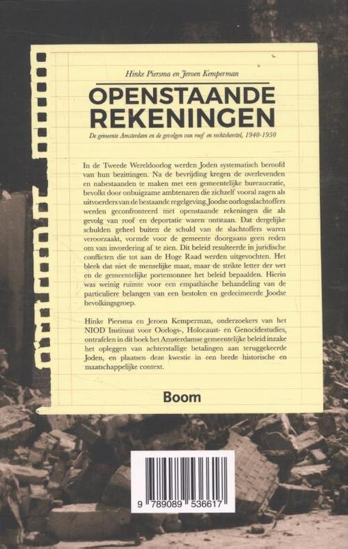 Openstaande rekeningen - De gemeente Amsterdam en de gevolgen van roof en rechtsherstel 1940-1950