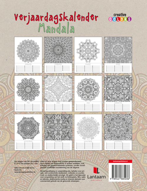 Verjaardags Kalender Mandala Kleuren Voor Volwassenen 9789461885036 Boek Bruna Nl