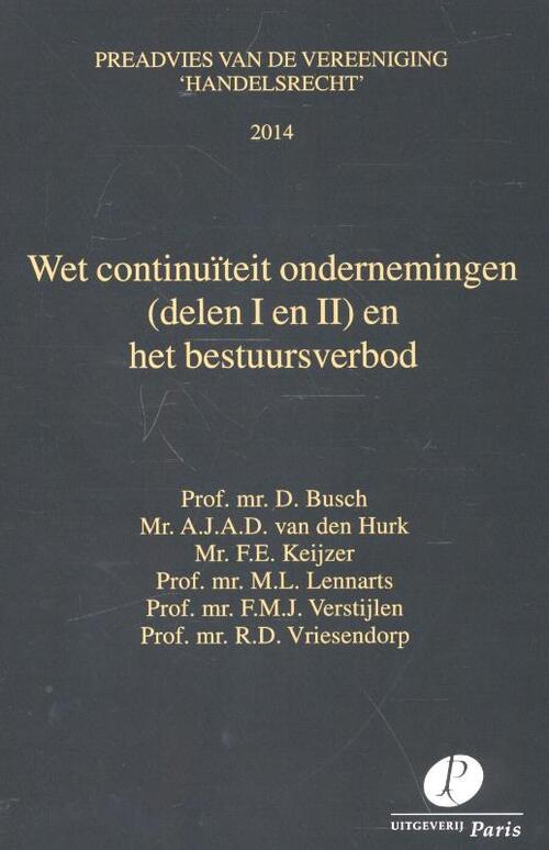 Wet continuïteit ondernemingen en het bestuursverbod - A.J.A.D. van den Hurk (ISBN: 9789462510418)