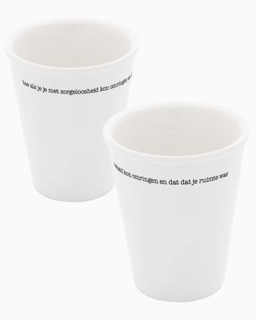 Porseleinen beker ‘Hoe als je je' set van 2 -  Bert Schierbeek (ISBN: 9789493352285)