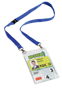 Badge Durable Voor Evenementen A6 Met Koord Blauw